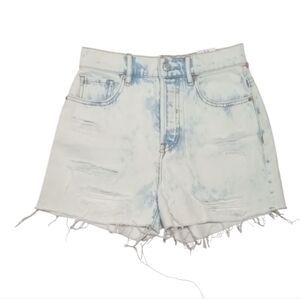 Pacsun High Rise Icon Shorts Cotton Button Fly Light Acid Wash NWT Size 24